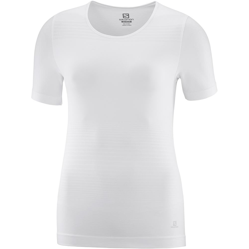 SALOMON ELEVATE MOVE'ON W Philippines - Women's Tee Shirts - White | 501463-ELY